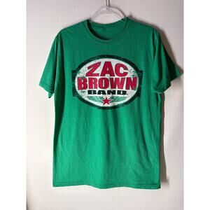 Zac Brown Band 2014 Tour T-shirt Great American Tour Concert Tee Size L Green